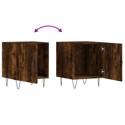 vidaXL Tables de chevet 2 pcs chêne fumé 40x40x50 cm bois d'ingénierie