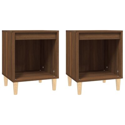 vidaXL Tables de chevet 2 pcs Chêne marron 40x35x50 cm