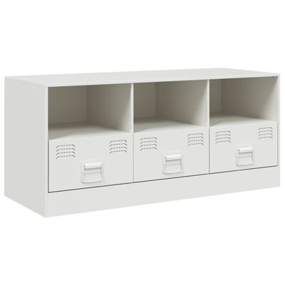 vidaXL Meuble TV blanc 99x39x44 cm acier