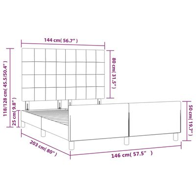 vidaXL Cadre de lit avec tête de lit Rose 140x200 cm Velours