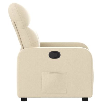 vidaXL Fauteuil inclinable Crème Tissu