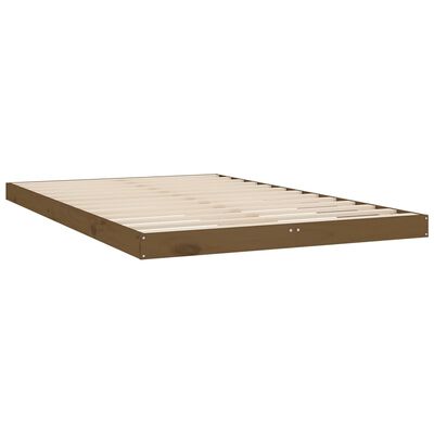 vidaXL Cadre de lit Marron miel 120x200 cm Bois de pin massif