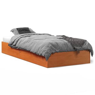 vidaXL Cadre de lit sans matelas cire marron 75x190 cm bois pin massif