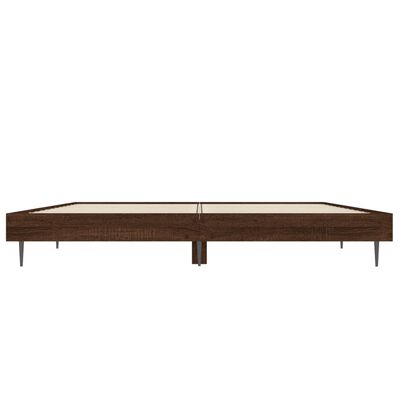 vidaXL Cadre de lit chêne marron 135x190 cm bois d'ingénierie