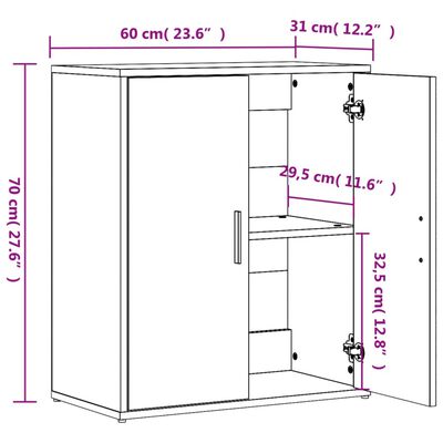 vidaXL Buffets 2 pcs chêne fumé 60x31x70 cm bois d'ingénierie