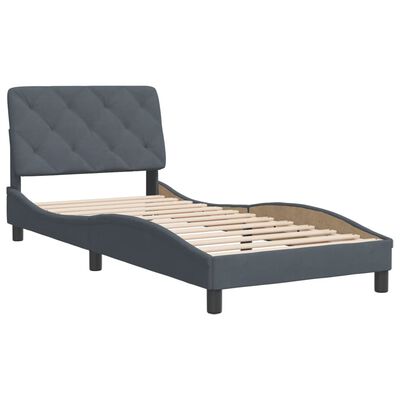 vidaXL Cadre de lit sans matelas gris foncé 80x200 cm velours