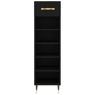 vidaXL Armoire à chaussures noir 30x35x105 cm bois d'ingénierie