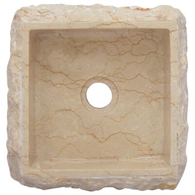 vidaXL Lavabo Crème 30x30x13 cm Marbre