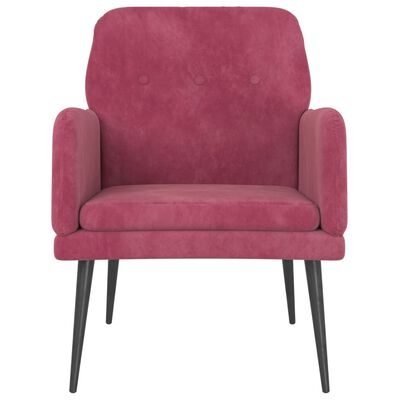 vidaXL Fauteuil Rouge bordeaux 62x79x79 cm Velours