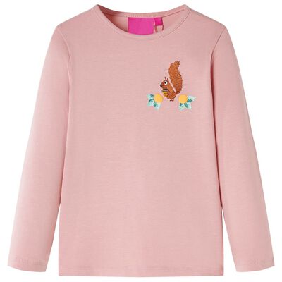 T-shirt enfants à manches longues rose clair 116