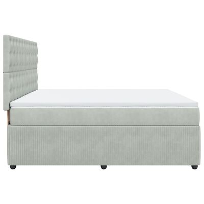 vidaXL Sommier à lattes de lit et matelas Gris clair 180x200cm Velours