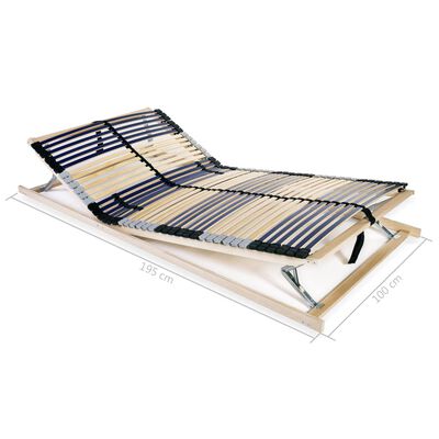 vidaXL Sommier à lattes sans matelas avec 42 lattes 7 zones 100x200 cm