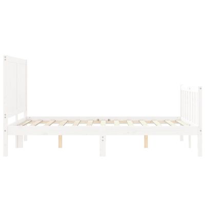 vidaXL Cadre de lit sans matelas blanc 140x190 cm bois de pin massif