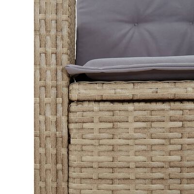 vidaXL Ensemble à manger de jardin coussins 7 pcs mélange beige rotin