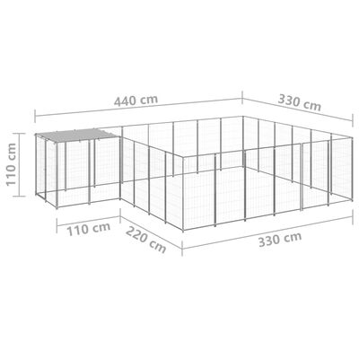 vidaXL Chenil Argenté 12,1 m² Acier