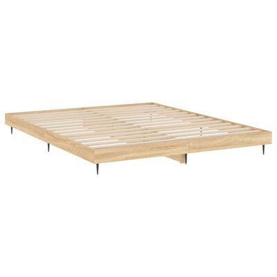 vidaXL Cadre de lit sans matelas chêne sonoma 200x200 cm