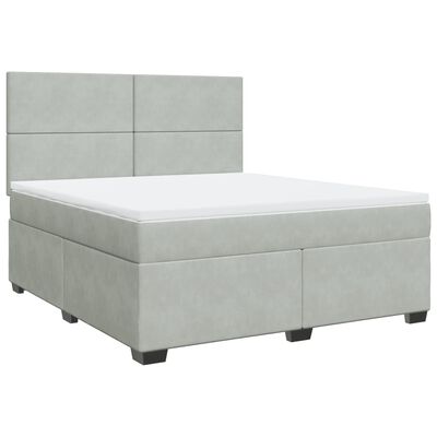 vidaXL Sommier à lattes de lit et matelas Gris clair 180x200cm Velours