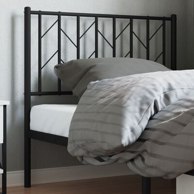 vidaXL Tête de lit métal noir 90 cm