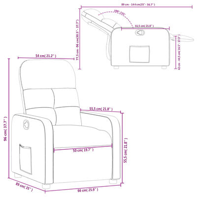 vidaXL Fauteuil inclinable Gris foncé Tissu