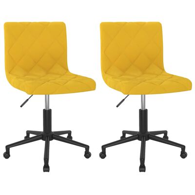 vidaXL Chaises à manger pivotantes lot de 2 jaune moutarde velours