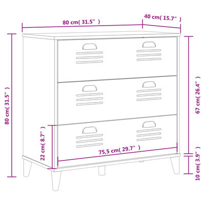 vidaXL Commode VIKEN noir bois d'ingénierie