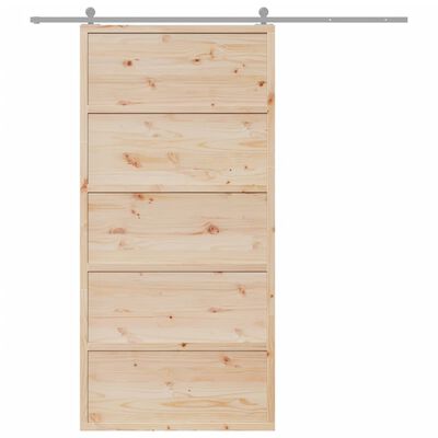 vidaXL Porte de grange 100x208 cm bois massif de pin