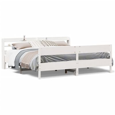 vidaXL Cadre de lit sans matelas blanc 180x200 cm bois massif de pin