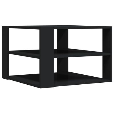 vidaXL Table basse noir 59,5x59,5x40 cm bois d'ingénierie