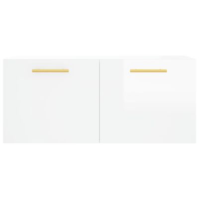 vidaXL Armoire murale blanc brillant 80x36,5x35 cm bois d'ingénierie