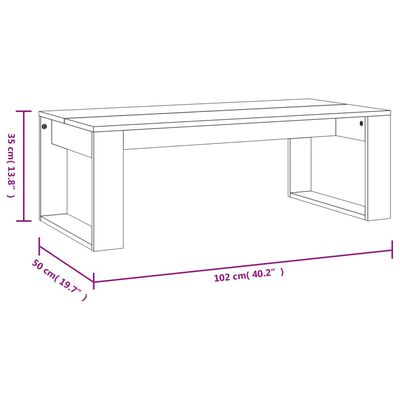 vidaXL Table basse sonoma gris 102x50x35 cm bois d'ingénierie