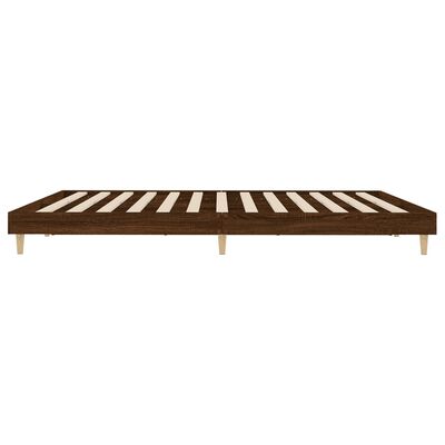 vidaXL Cadre de lit chêne marron 200x200 cm bois d'ingénierie