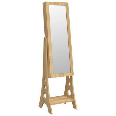 vidaXL Armoire à bijoux miroir avec lumières LED sur pied