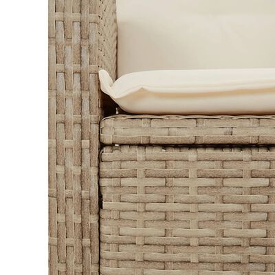 vidaXL Banc inclinable de jardin avec coussins beige résine tressée