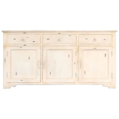 vidaXL Buffet Blanc 160x40x80 cm Bois de manguier massif