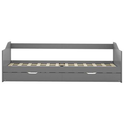 vidaXL Cadre de lit extensible sans matelas gris 90x200 cm