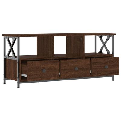 vidaXL Meuble TV chêne marron 102x33x45 cm bois d'ingénierie et fer