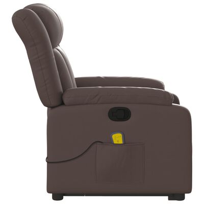 vidaXL Fauteuil inclinable de massage Marron Similicuir