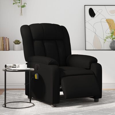 vidaXL Fauteuil de massage inclinable électrique noir similicuir