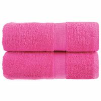 vidaXL Gants de toilette de qualité supérieure 2 pcs rose 100% coton