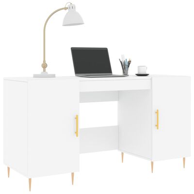 vidaXL Bureau blanc 140x50x75 cm bois d'ingénierie