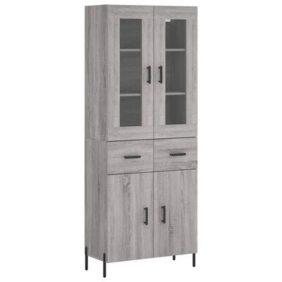 vidaXL Buffet haut Sonoma gris 69,5x34x180 cm Bois d'ingénierie