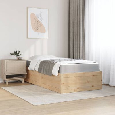 vidaXL Lit avec matelas 90x200 cm bois massif de pin