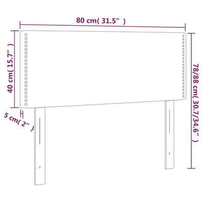 vidaXL Tête de lit à LED Rose 80x5x78/88 cm Velours