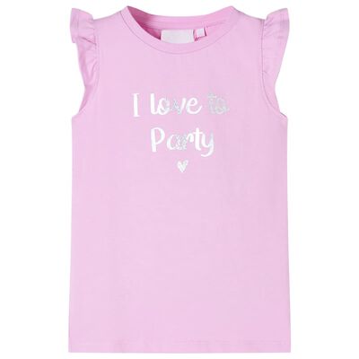 T-shirt enfants avec manches à volants lila 128