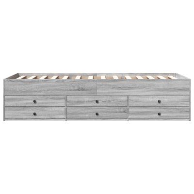 vidaXL Lit de jour et tiroirs sonoma gris 90x200 cm bois d'ingénierie