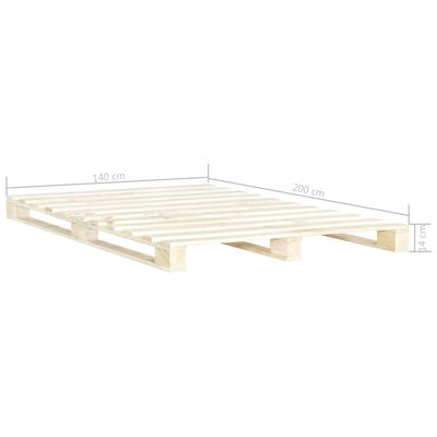 vidaXL Cadre de lit de palette sans matelas 140x200 cm bois massif pin