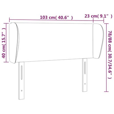 vidaXL Tête de lit avec oreilles Noir 103x23x78/88 cm Similicuir