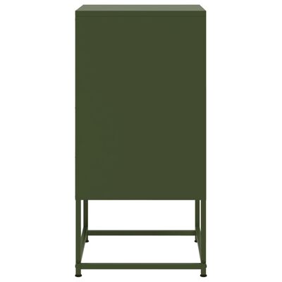 vidaXL Table de chevet vert olive 36x39x78 cm acier