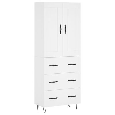 vidaXL Buffet haut Blanc 69,5x34x180 cm Bois d'ingénierie