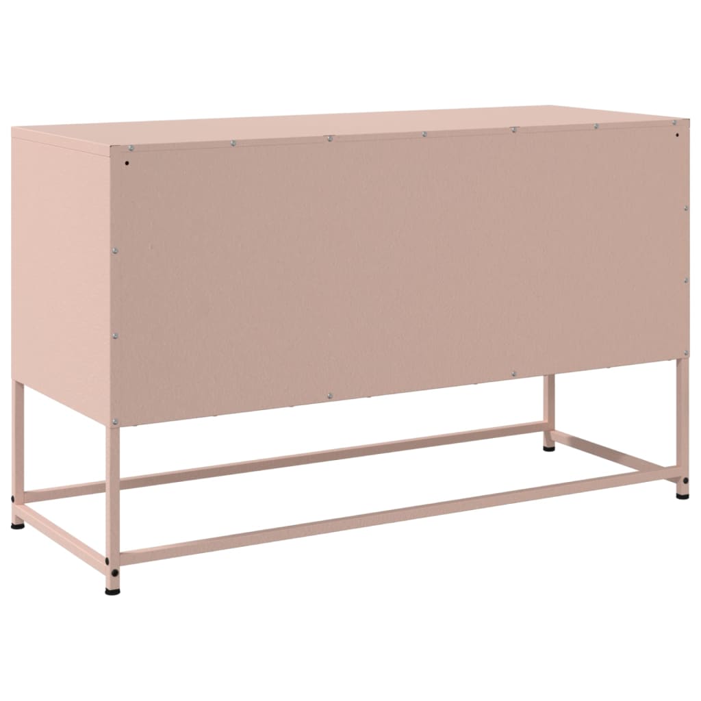 vidaXL Meuble TV rose 100,5x39x60,5 cm acier